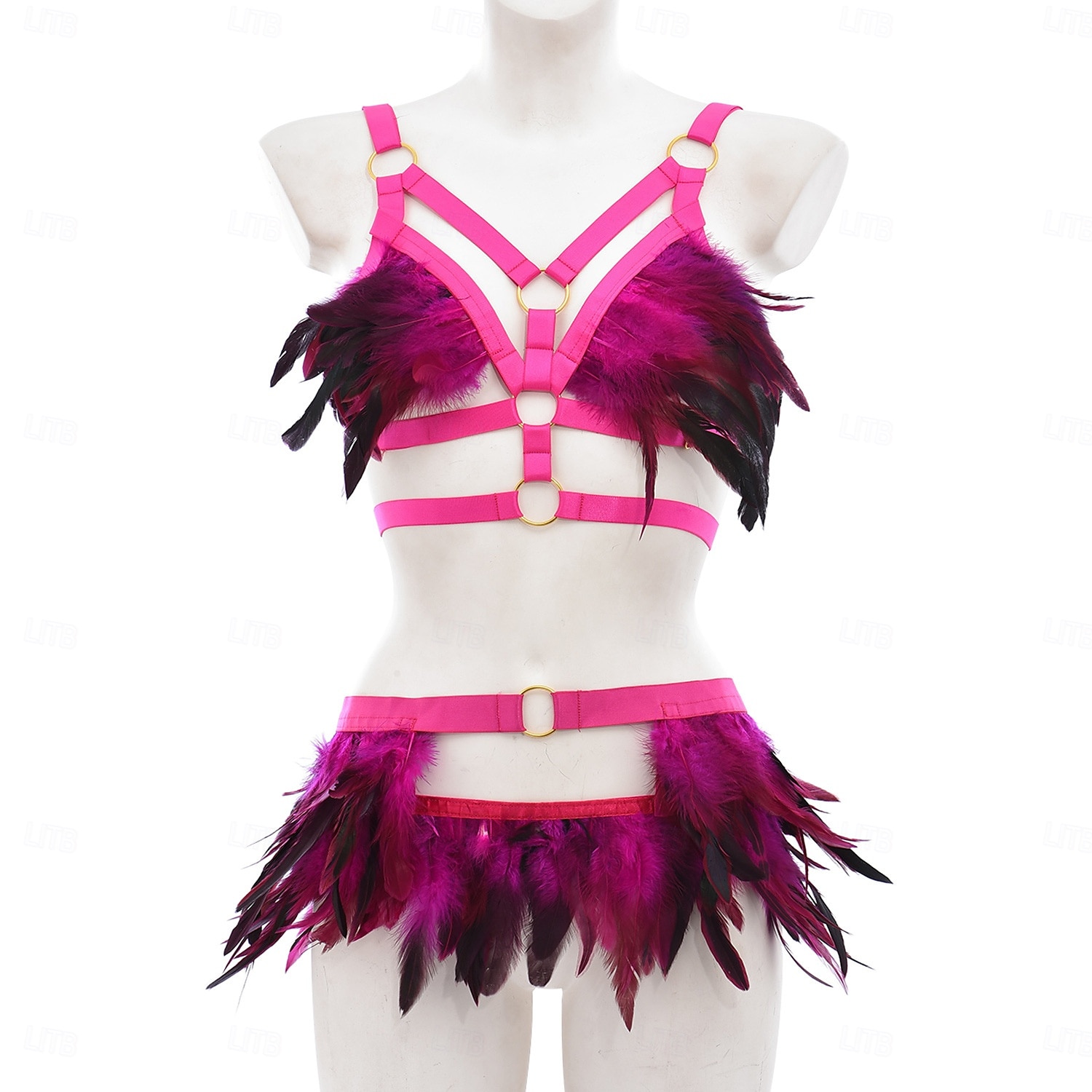 Húzza királynő Halloween Felszerelések Alsónemű Feather Bralette Büszkeség Szivárvány Szexi jelmez Felnőttek Női Mindszentek napja Farsang Pride Parade Büszkeség hónapja Egyszerű Halloween jelmezek 2025 - $30.99 –P8