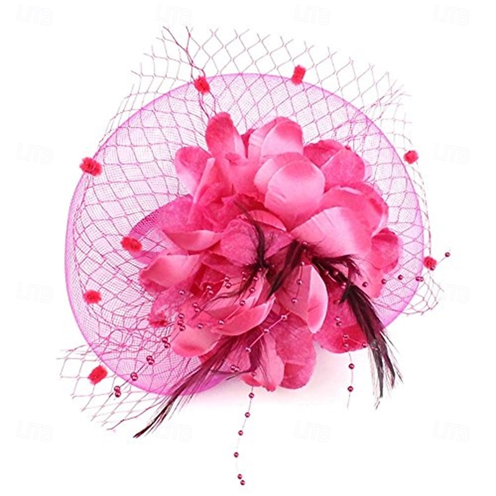 fascinators hatt för kvinnor teparty headpiece bröllop cocktail blomma mesh fjädrar hårklämma 20-tal flapper fascinators 2025 - $33.99 –P9
