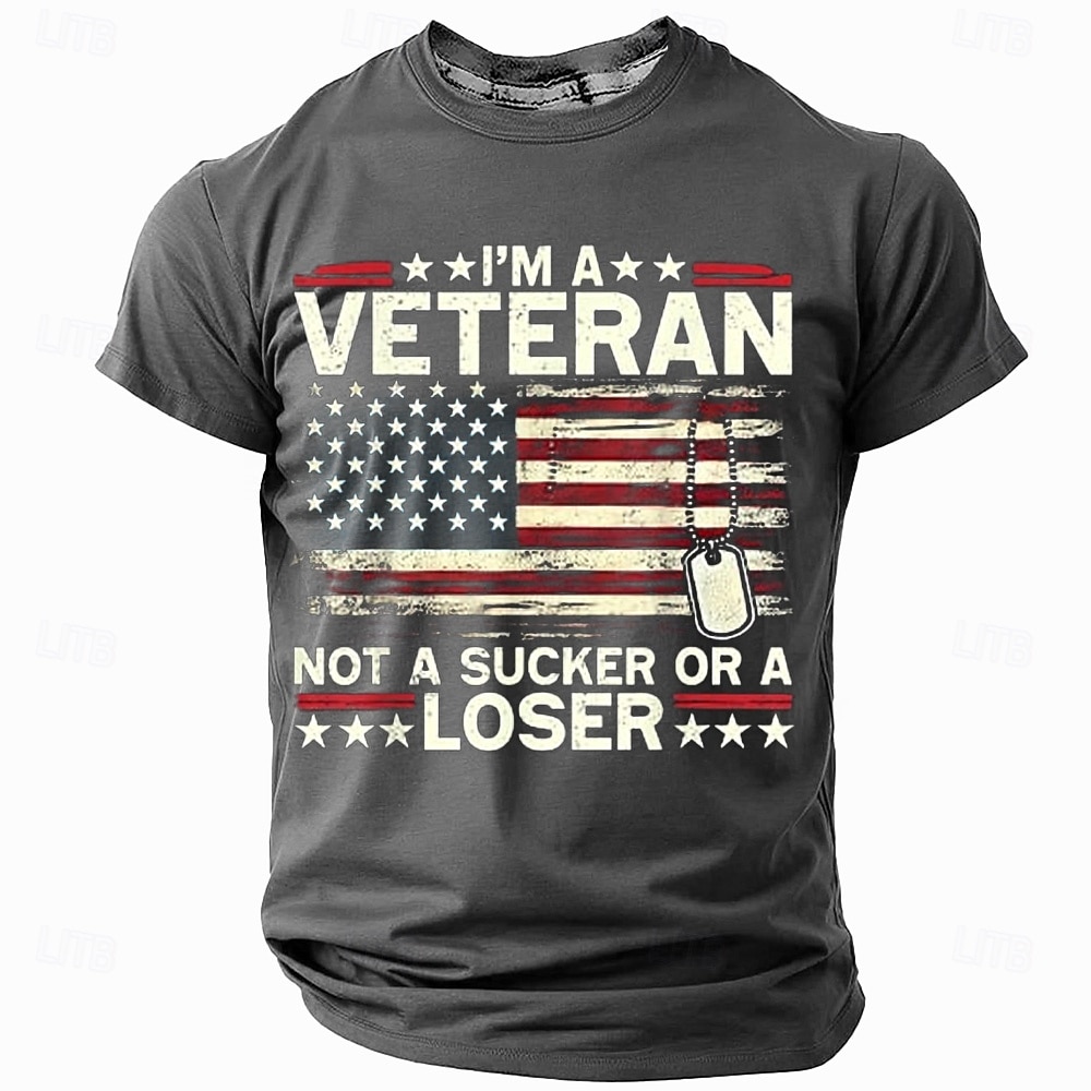 Patriotische T-Shirts für Männer Amerikanische US-Flagge Stars and Stripes T-Shirt Ärmelloses Top 3D-Druck Rundkragen T-Shirt Urlaub Casual Hawaiian Urlaub Weiß 1 Weiß Sommer Frühling 2025 - $17.99 –P3