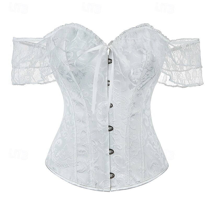 Rococo Overbust Corset Masquerade Overbust Corset Cosplay Tummy Control Push Up Jacquard Jacquard Women's Royal Masquerade Party Carnival of Venice Adults' Corset 2025 - $26.99 –P9