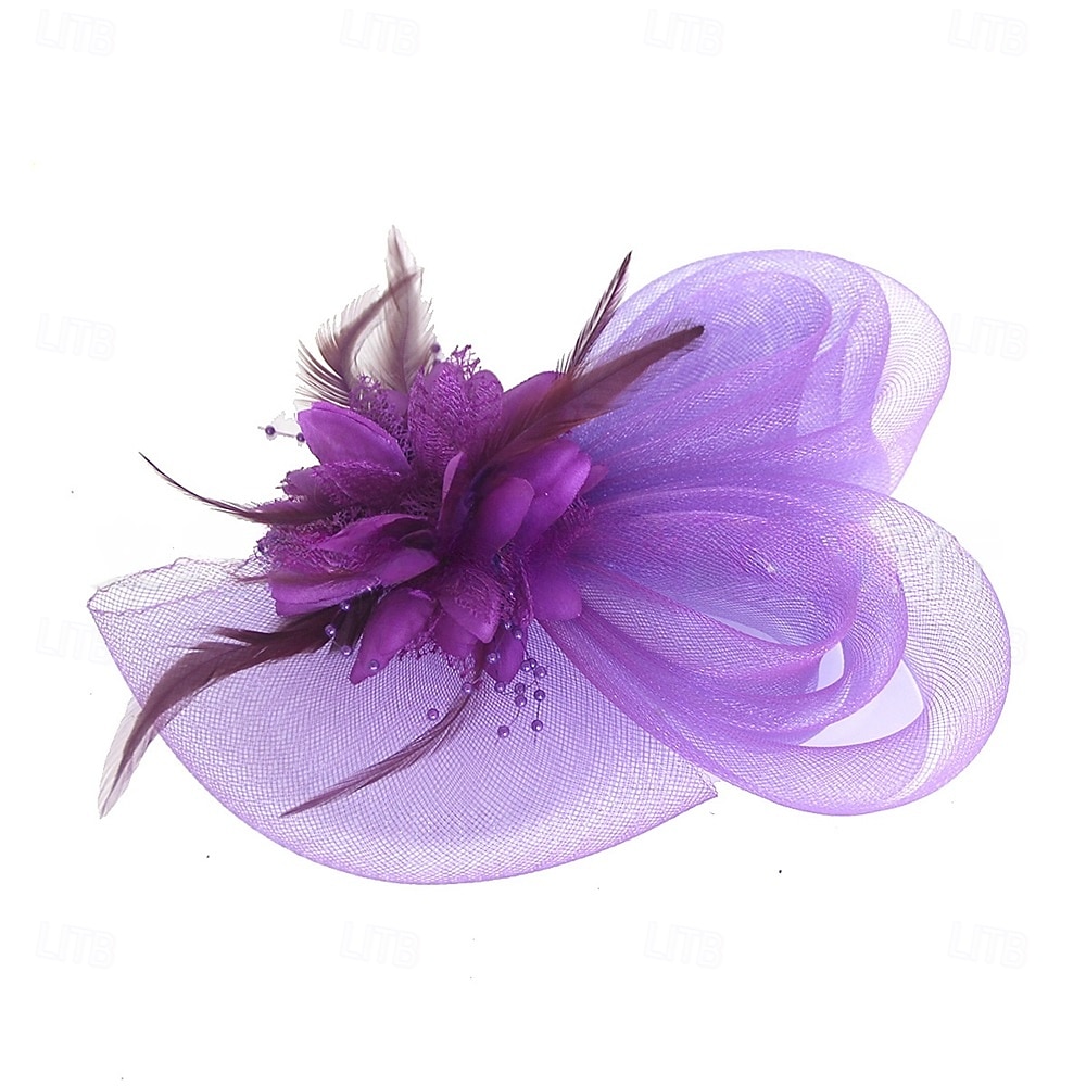 Pălărie Fedora din Tulle cu Pene Pălărie de Nuntă Petrecere de Seară Petrecere Teafă Cursă de Cai Cocktail Vintage Drăguță cu Accesorii cu Pene 2025 - $14.99 –P19