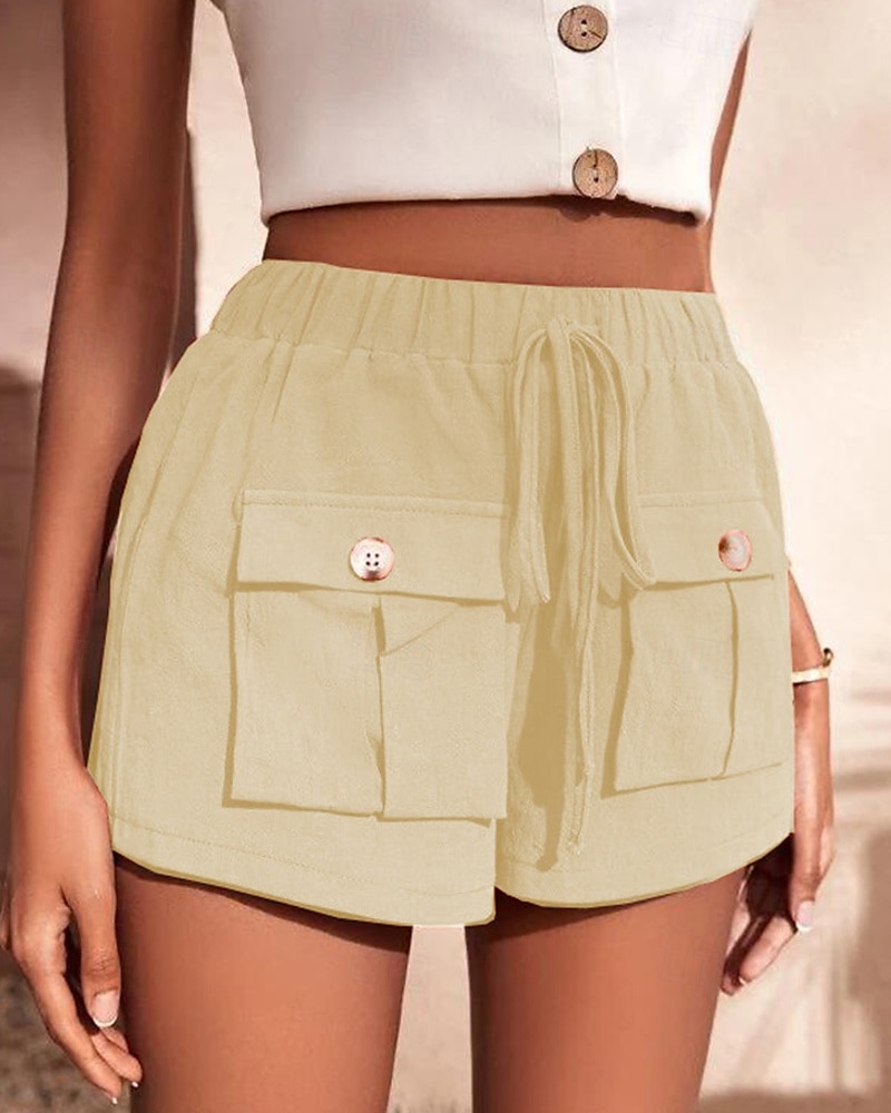 Per donna Pantaloncini cargo Shorts Moda Atletico Corto Misura del girovita medio Semplice Tasca Elastico in vita Traspirante Confortevole Micro-elastico Sport & Outdoor Abbigliamento quotidiano del 2025 a $26.99 –P20