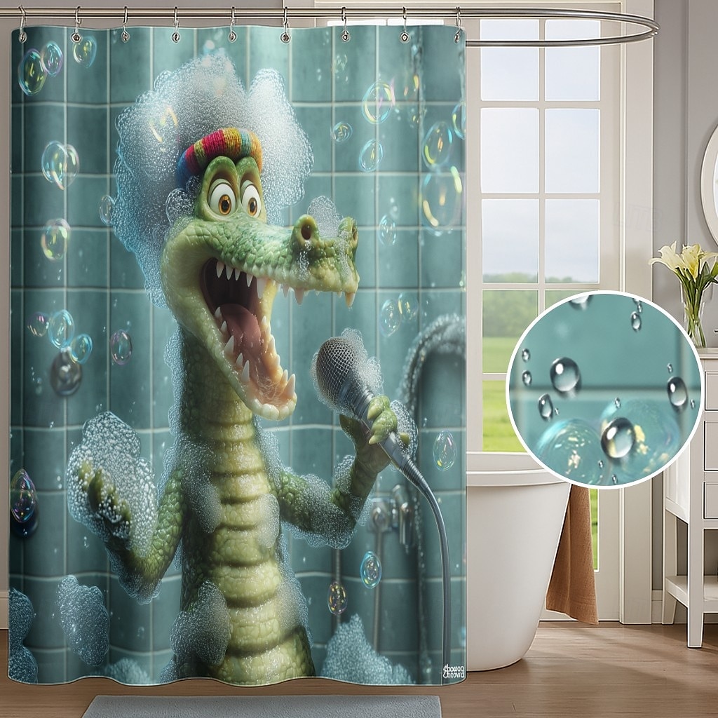 Занавеска для душа с крючками 180 см*180 см (70"*70") Полиэстер washable водонепроницаемая рисунок в ванной комнате декор для ванной с животными крокодил 2026 - $22.99 –P6