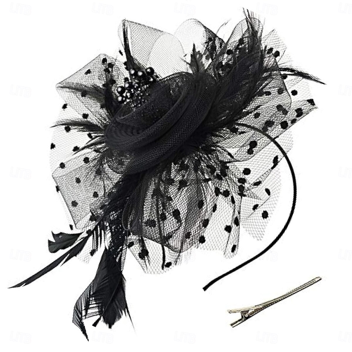 Tocados, sombrero de malla con flores para fiesta de té, tocado, velo, diadema para mujer, fiesta, boda 2025 - $38.99 –P10