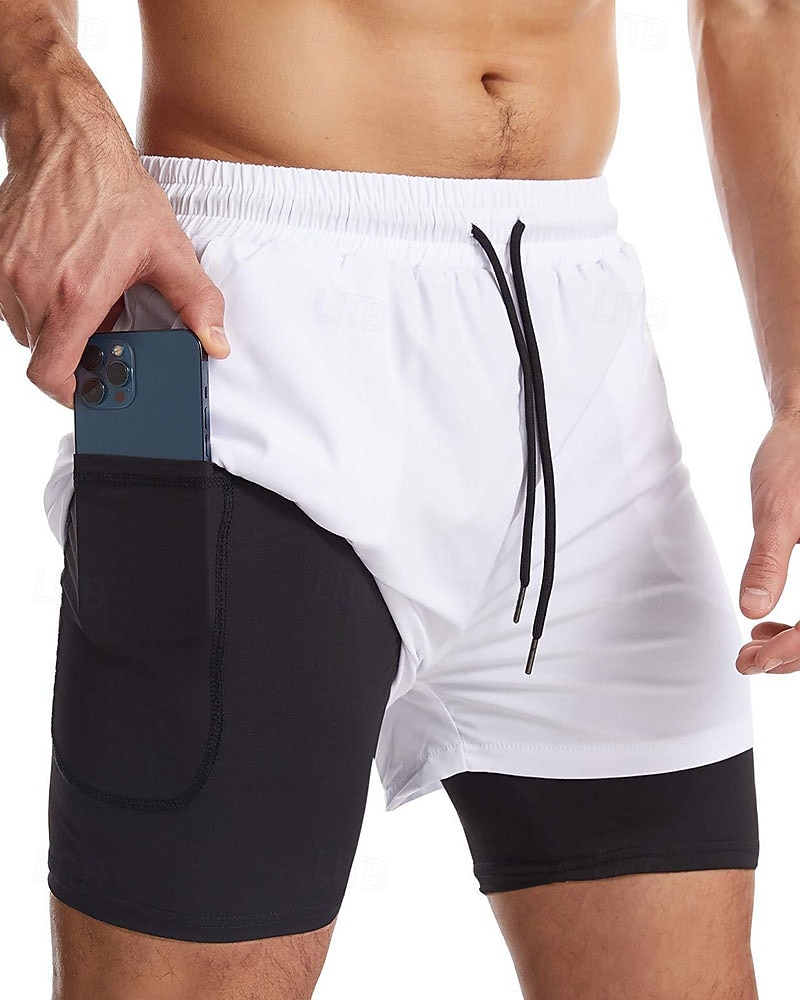 Men's Swim Trunks Swim Shorts Board Shorts Color Block Quick dry Breathable With Compression Liner with Towel Loop Vacation Beach Hawaiian Casual Black 2026 - $18.99 –P9