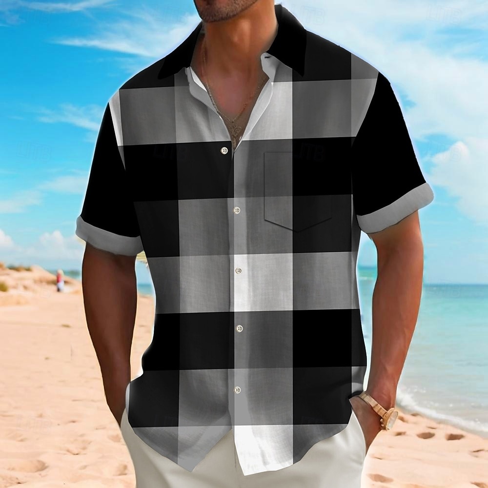Per uomo Geometrico Blocco di colori Griglia / Plaid Camicia Camicia Estiva Camicia con Bottoni Manica Corta Moda Casual Vacanza Ferie Abbigliamento casual alla moda Estate Collo ripiegato Stampa 3D del 2025 a $23.99 –P1