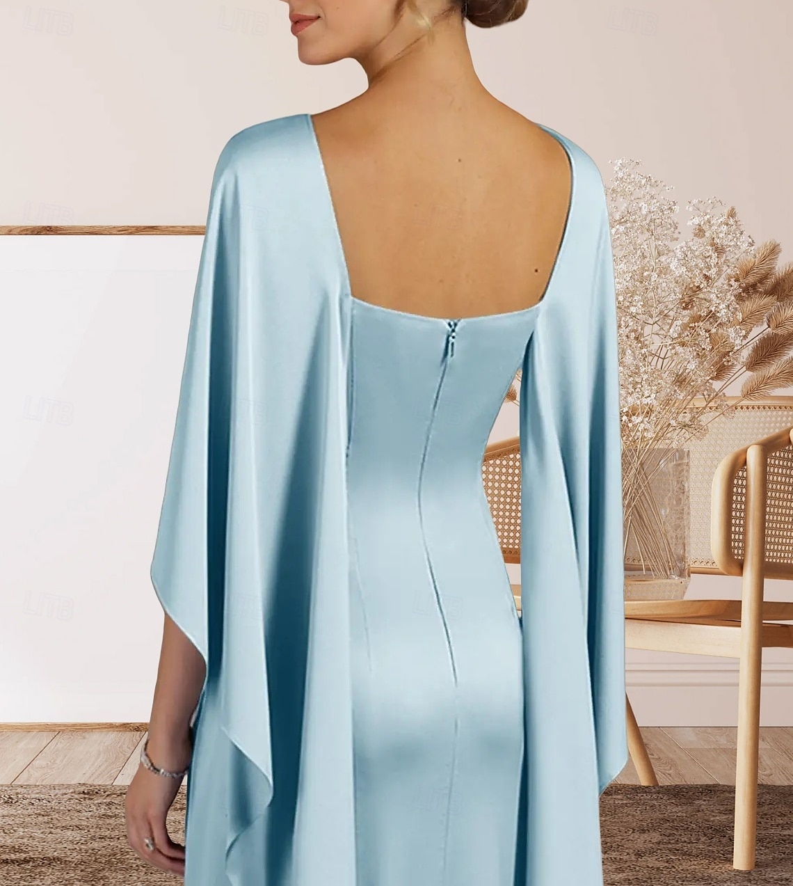 Sirène / Trompette Robe de Soirée Élégant Robe Formel Soirée Longueur au sol Sans manches Col ras du cou Crêpe Extensible avec Volants 2025 de 2025 ? $182.99 –P4