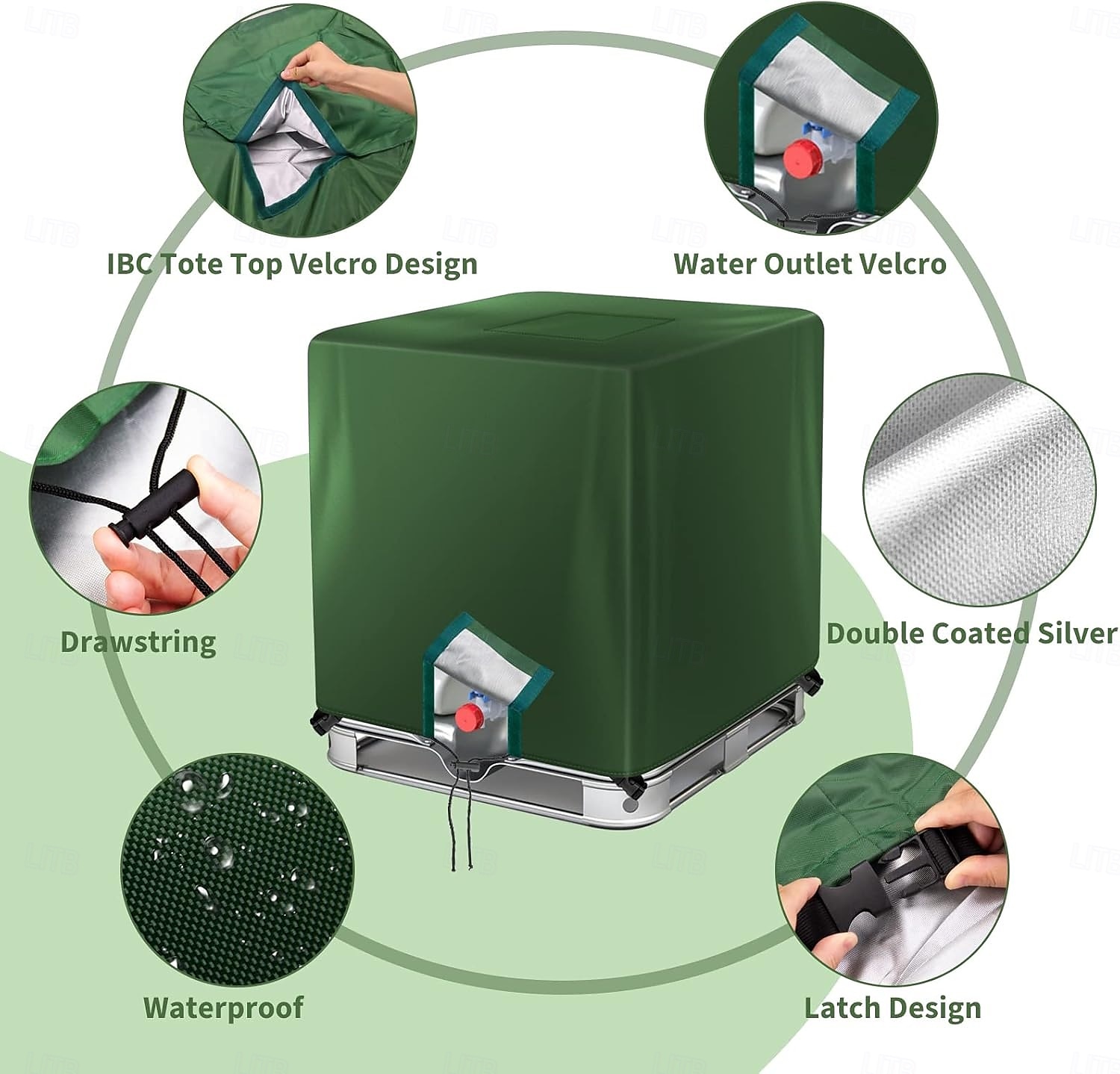 IBC Tote Cover for 1000l 275 Gallon Tote Cover Sunshade Water Proof Protective Hood 1000l, 210D/420D Waterproof Water Tank Cover Protective Cover 2026 - $27.99 –P4