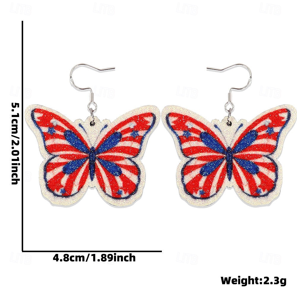 250th Anniversary USA Earrings USA Flag Casual Adults' Women's Semiquincentennial Masquerade Independence Day / the Fourth of July Festival Dress Up 2026 - $15.49 –P7
