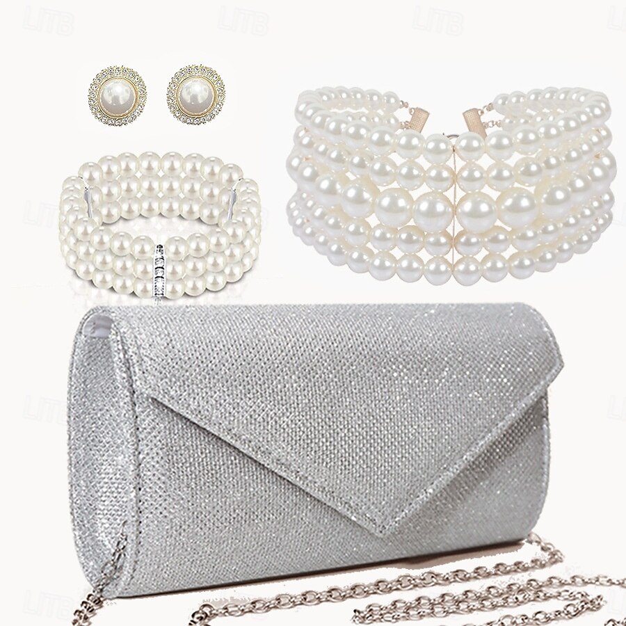 halskjede øredobber armbånd antrekk veske elegant  & luksuriøs gnistrende polyester rhinestone legering for cosplay kvinners kostyme smykker mote smykker 2025 - $32.99 –P2