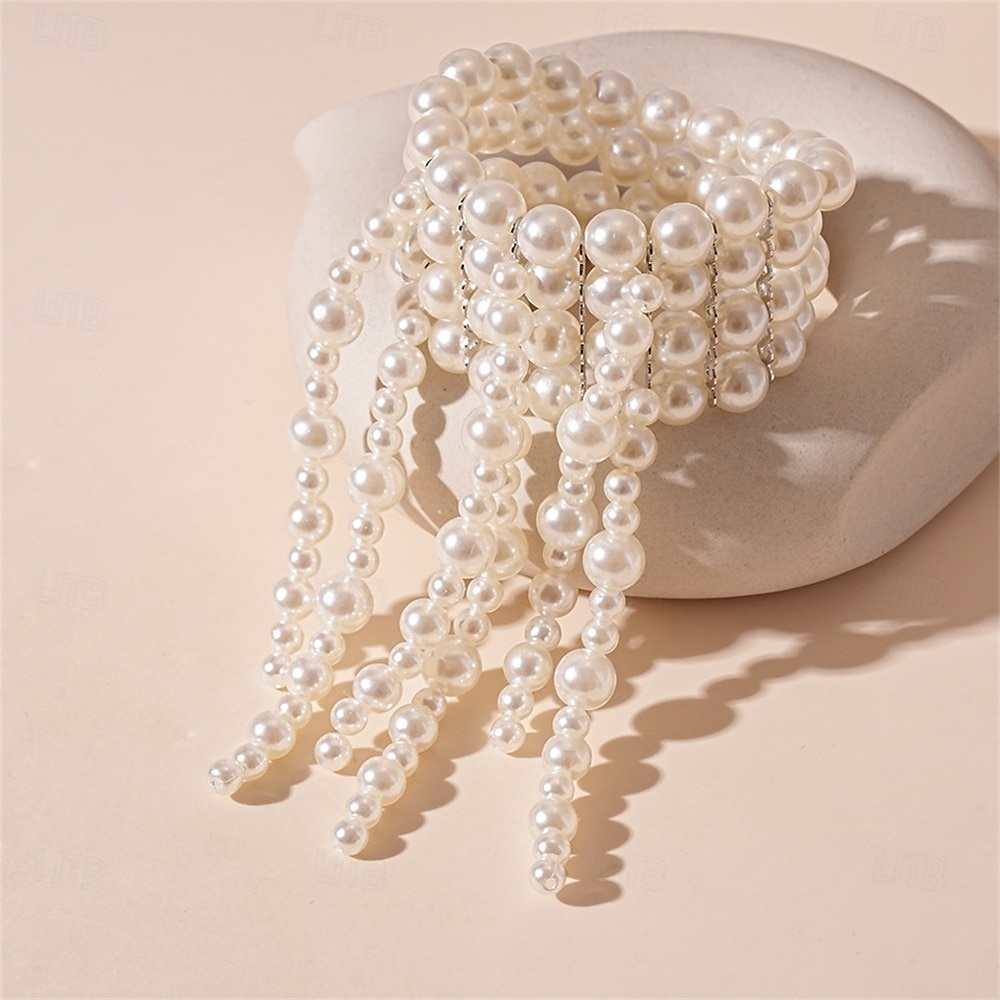 Bracelet Jonc Le style rétro Classique Mini ancien Mode Tendance Bracelet Bijoux Blanche Rond pour Mariage Soirée Fiançailles Bal de promo de 2025 ? $20.99 –P6