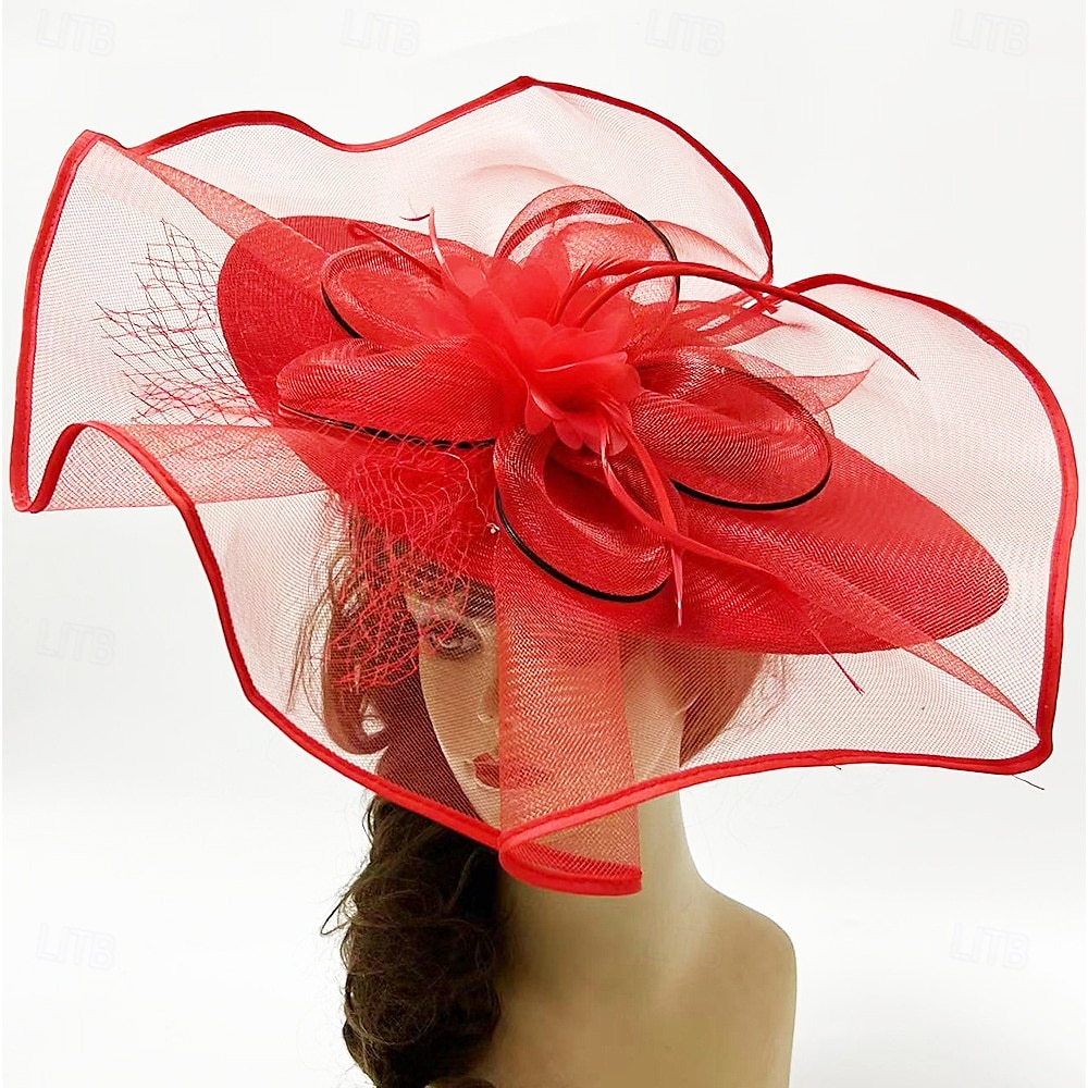 Headdress Sinamay Fedora Hat Wedding Evening Party Tea Party Horse Race Cocktail Vintage Cute With Feather Headpiece Headwear 2026 - $38.99 –P10