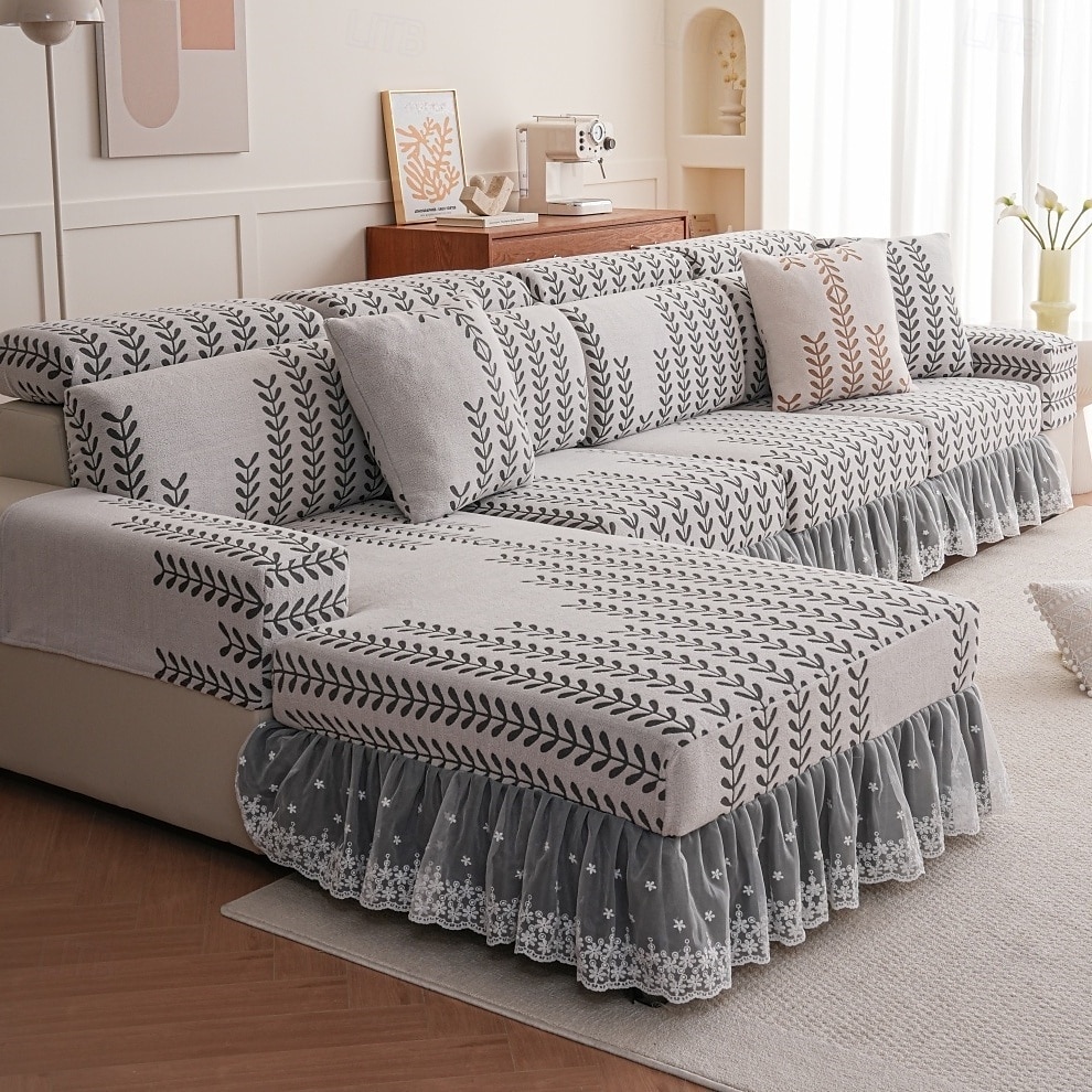 1 federa elasticizzata per cuscino divano, universale, in morbido pile polare jacquard, facile da pulire &durevole del 2025 a $10.99 –P4
