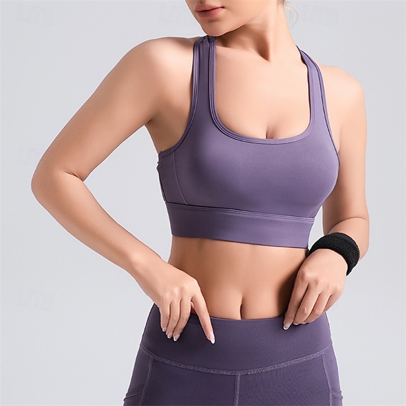 Sports Bra Hollow Mesh Back Sports Bra Fitness Yoga Vest Shockproof Yoga Bra Without Steel Ring 2025 - $21.99 –P17
