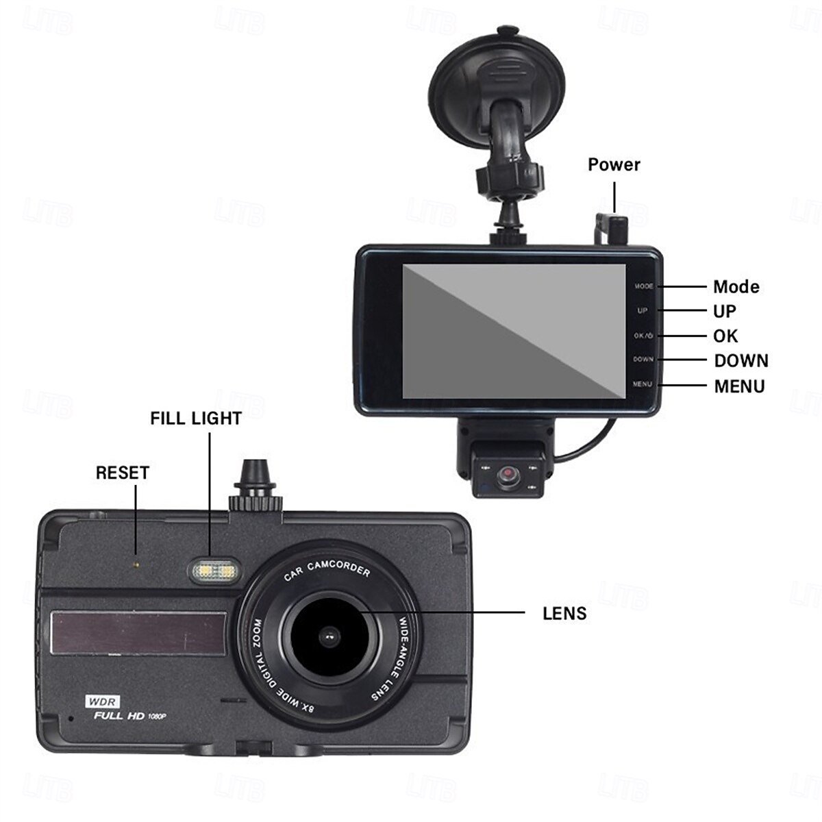 4 Inch Car DVR Dash Cam HD 1080P Video Recorder Front Rear View Camera Auto 2 in1 Recording IR Night Vision Loop Recording 2025 - $52.99 –P11