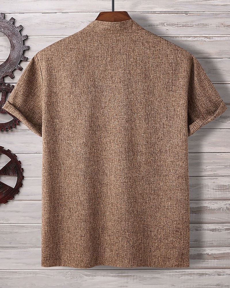 Per uomo Camicia Camicia Estiva Camicia casual Camicia da Spiaggia Camicia con Bottoni Cammello Manica Corta Semplice Henley Vacanza Camicia hawaiana Abbigliamento Poliestere Moda Casual Confortevole del 2025 a $24.99 –P2