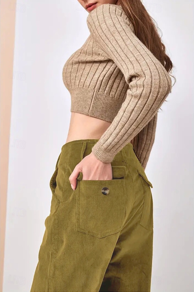 Per donna Pantaloni in cotone e lino Moda Lunghezza intera Naturale Semplice Tasca Comodo All'aperto Confortevole All'aperto Uscire Nero Blu Caffè Ciano Estate Vestibilità regolare del 2025 a $31.99 –P8