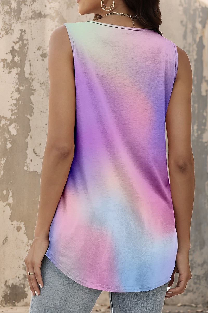 Women's Tunic Camisole Tank Top Graphic Gradient Stylish Casual Sleeveless Square Neck Regular Tops Daily Going out Weekend Print Rainbow Summer Spring 2025 - $17.99 –P2