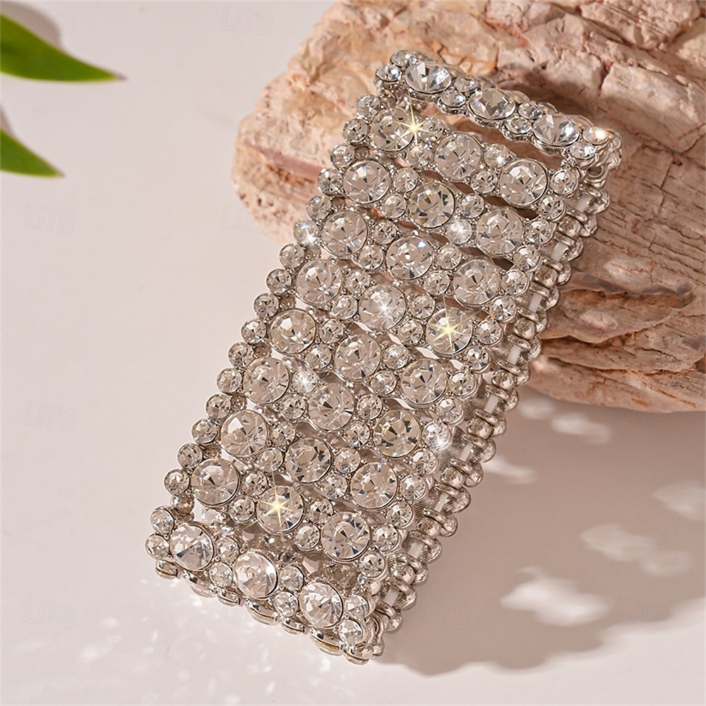 Bracciale zirconia stile vintage classico goccia moda vintage trendy cromo gioielli argento  argento 2 per festa di matrimonio fidanzamento prom del 2025 a $23.99 –P9
