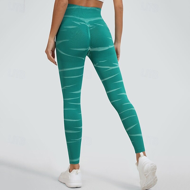 Women's Yoga Pants Yoga Leggings Elastic Waistband Tummy Control Butt Lift Yoga Gym Workout Pilates Pants Tie Dye Yellow Red Blue Fall Sports Activewear Stretchy Slim 2025 - $25.99 –P14