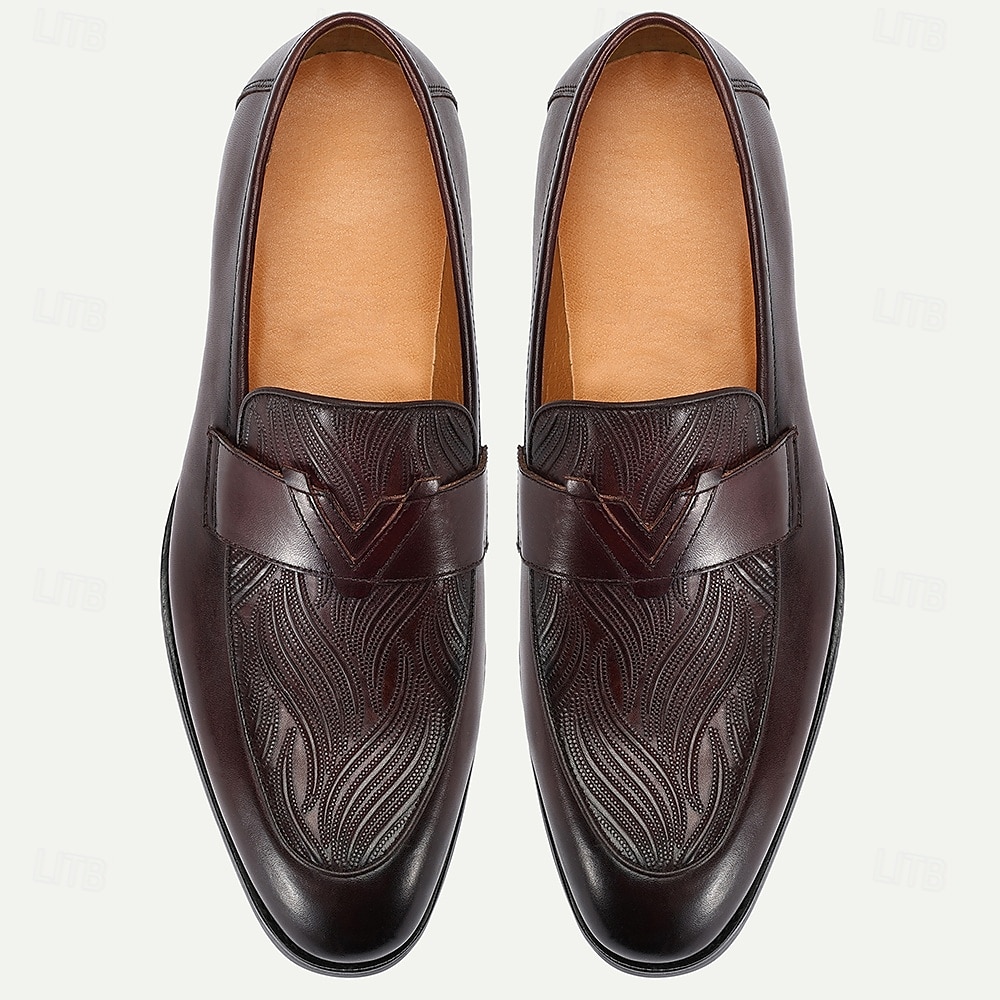 Men's Dark Brown Leather Penny Loafers – Classic Kentucky Derby Shoes for Race Day and Garden Party Outfits 2025 - $109.99 –P4