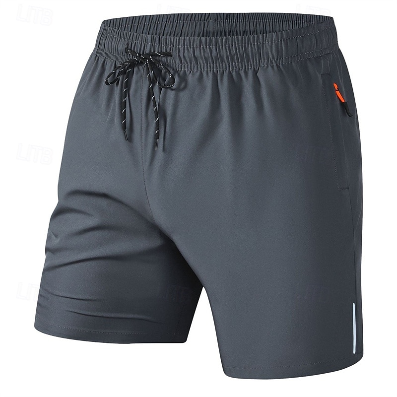 Men's Shorts Summer Shorts Casual Shorts Pocket Drawstring Elastic Waist Plain Comfort Breathable Knee Length Outdoor Vacation Sport Casual Lake blue Black 2025 - $11.49 –P7
