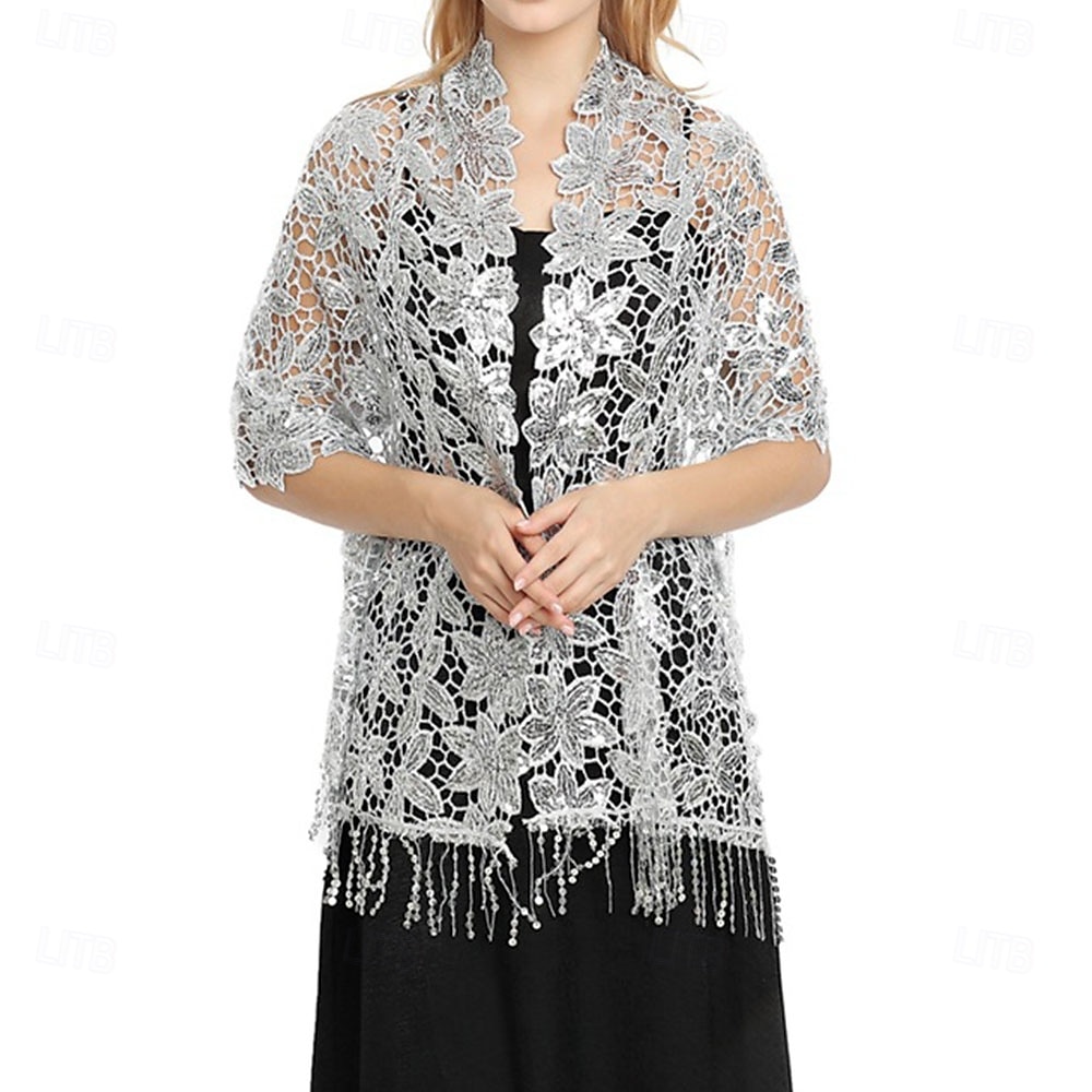 Dames Wikkel Elegante Zon Bescherming Mouwloos Kant Bruiloft Wikkels Met Effen Kleur Voor Bruiloft Zomer 2025 - $26.99 –P12