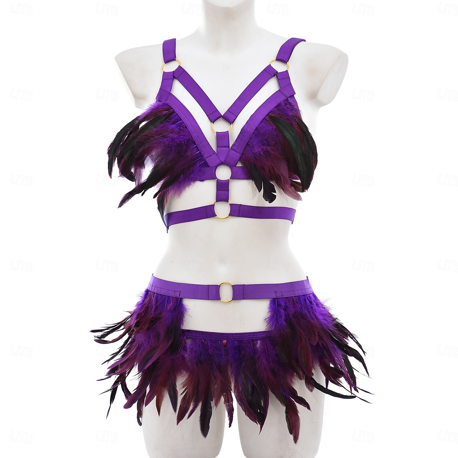 Húzza királynő Halloween Felszerelések Alsónemű Feather Bralette Büszkeség Szivárvány Szexi jelmez Felnőttek Női Mindszentek napja Farsang Pride Parade Büszkeség hónapja Egyszerű Halloween jelmezek 2025 - $30.99 –P5