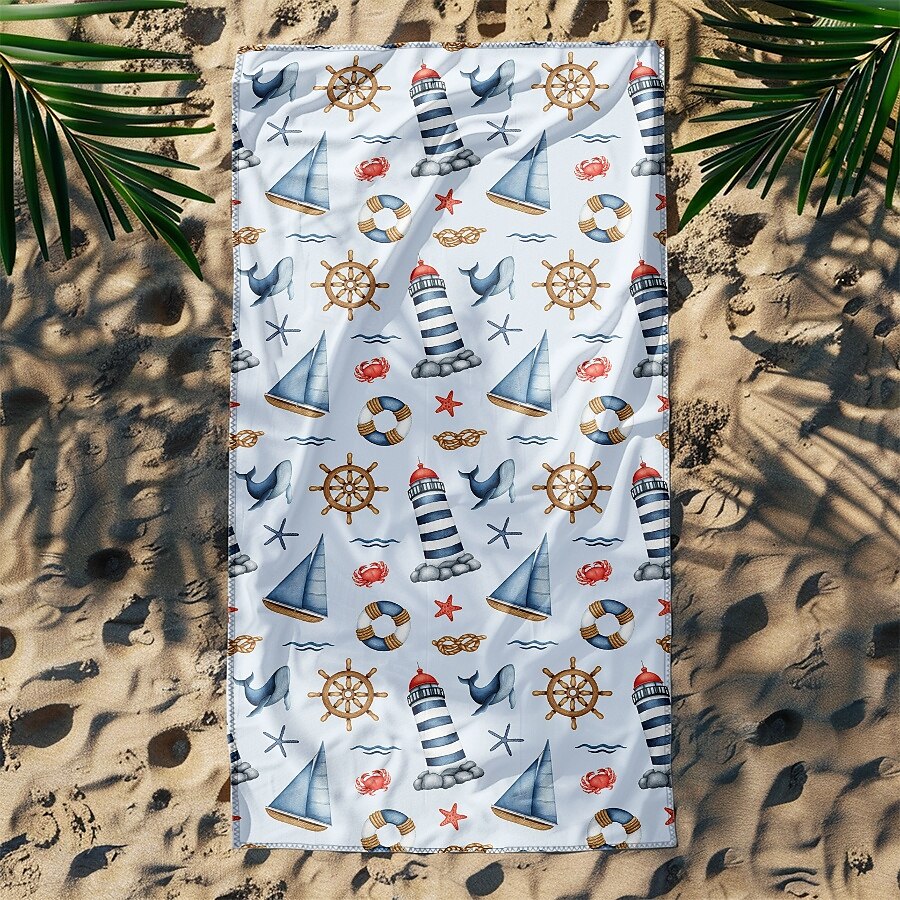מגבת חוף מודפסת, שמיכת חוף קלת משקל נטולת חול, אידיאלית לנסיעות, בריכה ושימוש חיצוני 2025 - $10.99 –P17