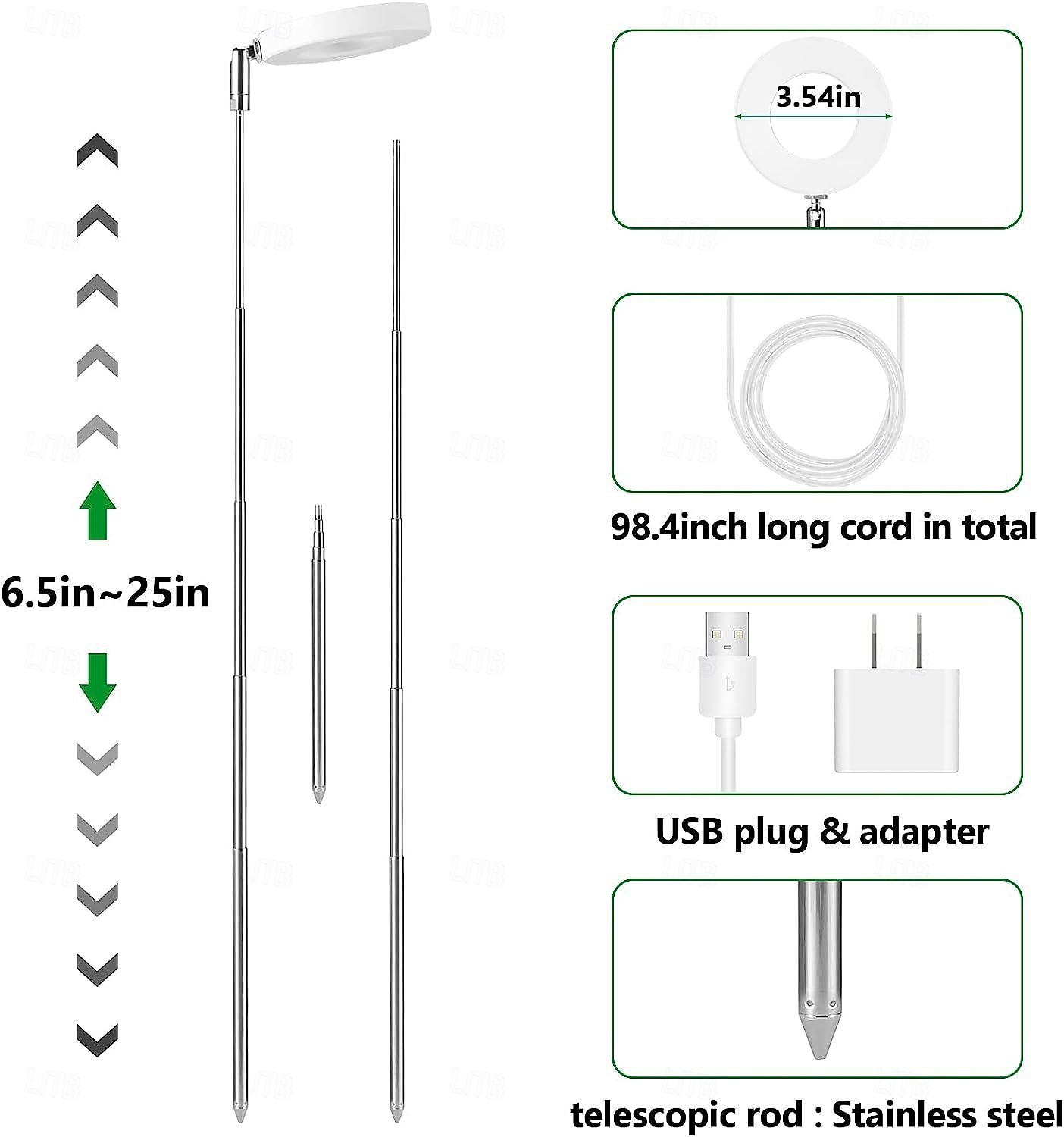 свет для выращивания растений светодиодный светильник полного спектра для комнатных растений лампа для выращивания растений 10-диммерная яркость автоматический таймер черная подставка регулируемая 2026 - $23.99 –P7