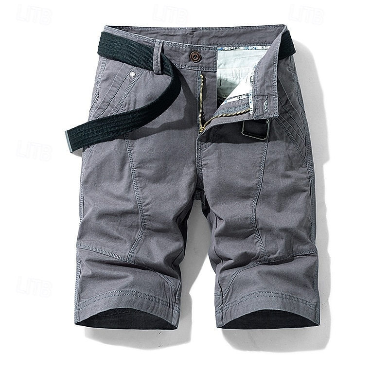 Men's Cargo Shorts Shorts Summer Shorts Work Shorts Golf Shorts Multi Pocket Button-Down Flap Pocket Plain Comfort Wearable Knee Length Outdoor Sport Daily Fashion Casual Black Yellow 2026 - $29.99 –P12