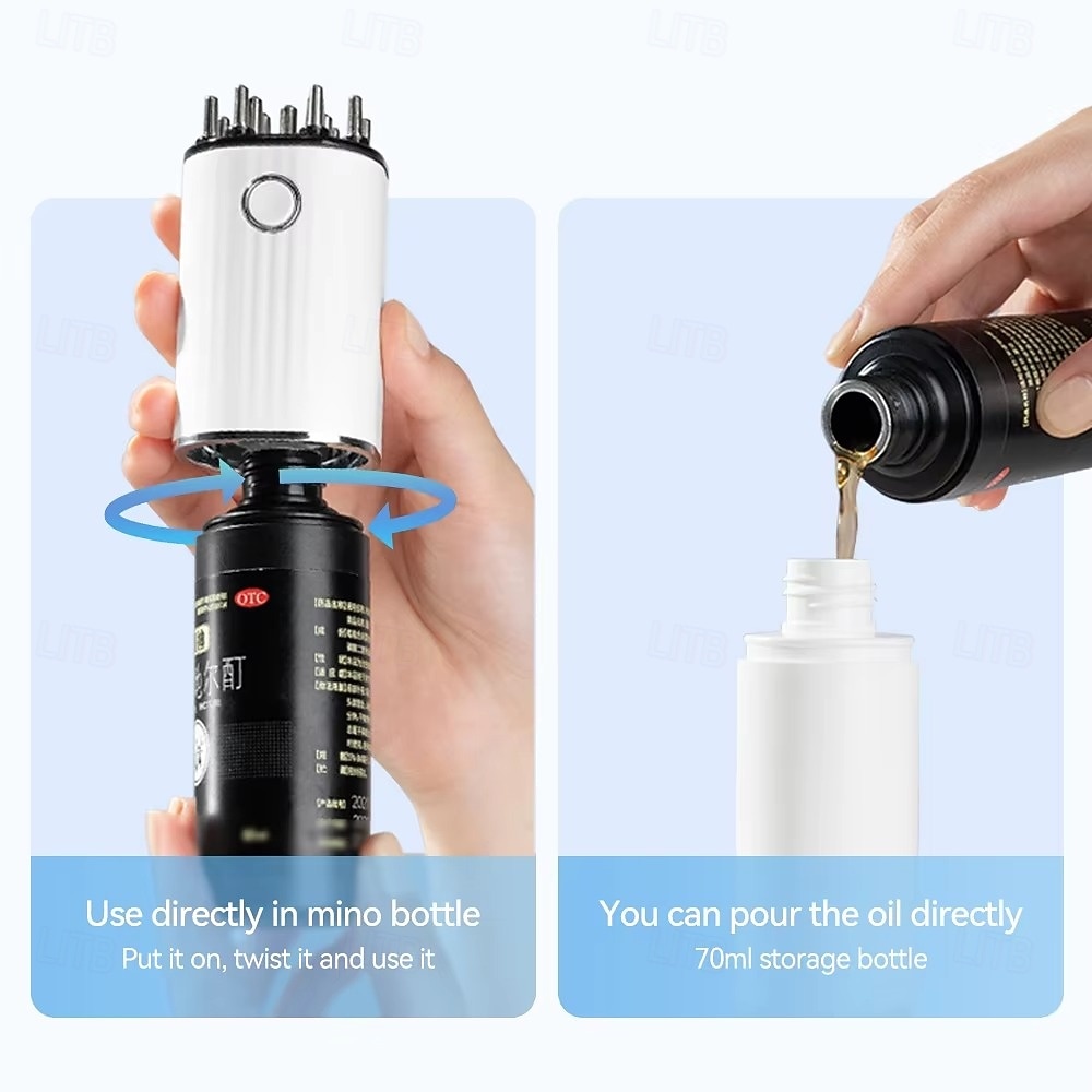 3 In 1 EMS Electric Hair Scalp Massager Brush Hair Oil Applicator LED ...