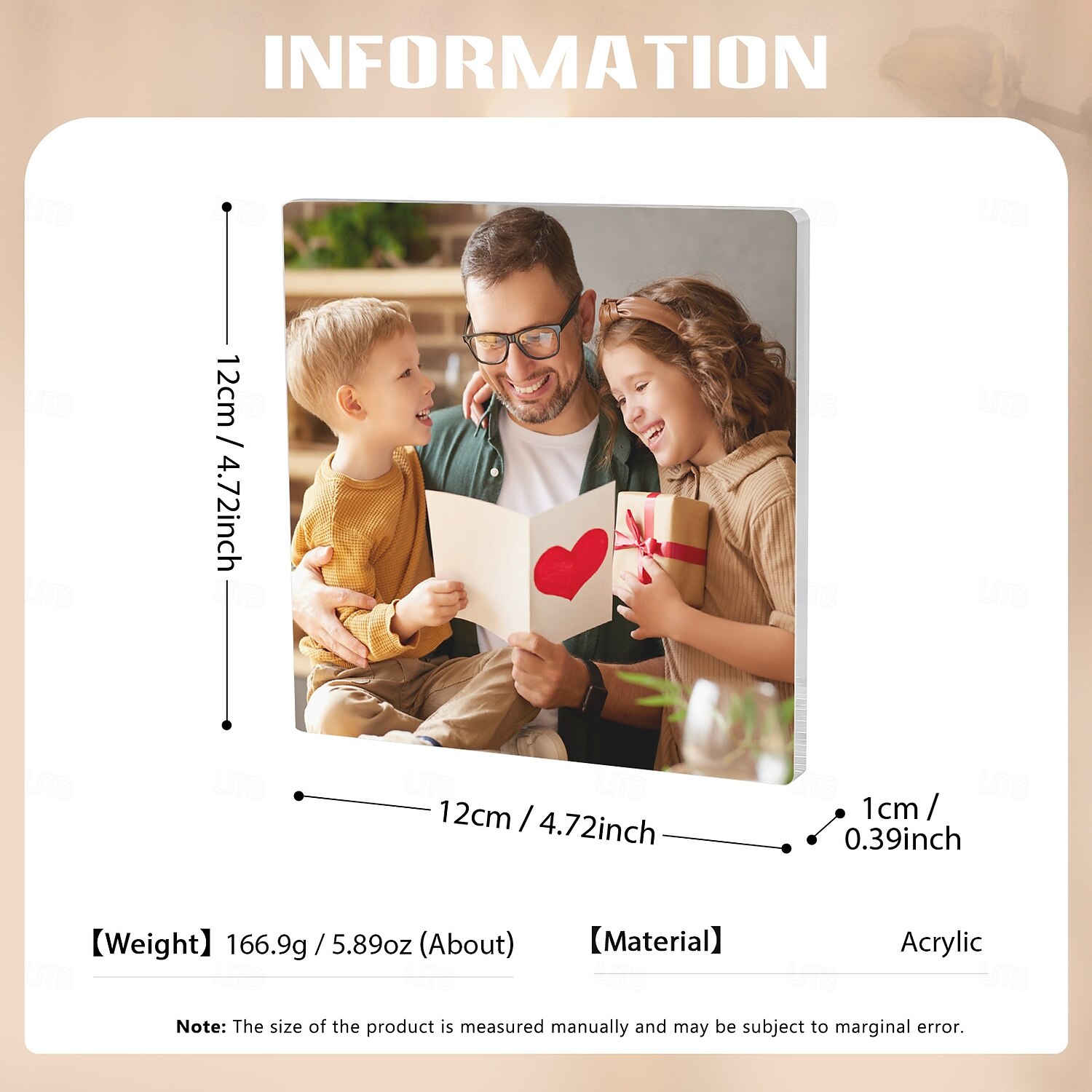 Blocco fotografico in acrilico personalizzato, regalo ideale per la mamma, blocco di cristallo di vetro con foto, festa della mamma, matrimonio, compleanno, Natale, anniversario del 2025 a $15.99 –P7