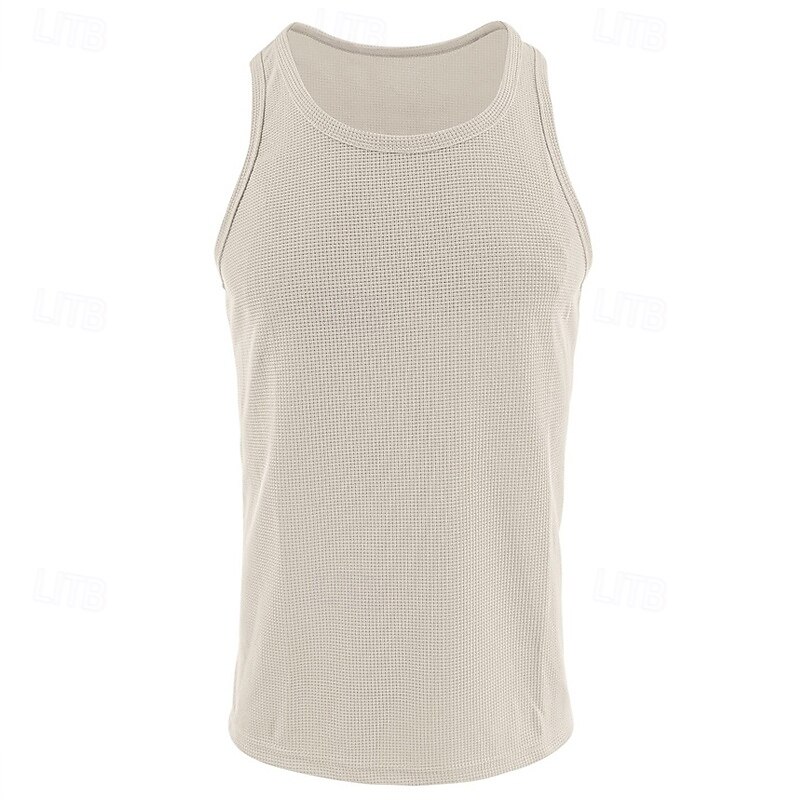 Men's Tank Top Vest Top Undershirt Sleeveless Shirt Sleeveless Crew Neck Summer Plain Fashion Designer Basic Classic Vacation Street Going out Black White Wine Top Tee for Men 2025 - $12.49 –P12