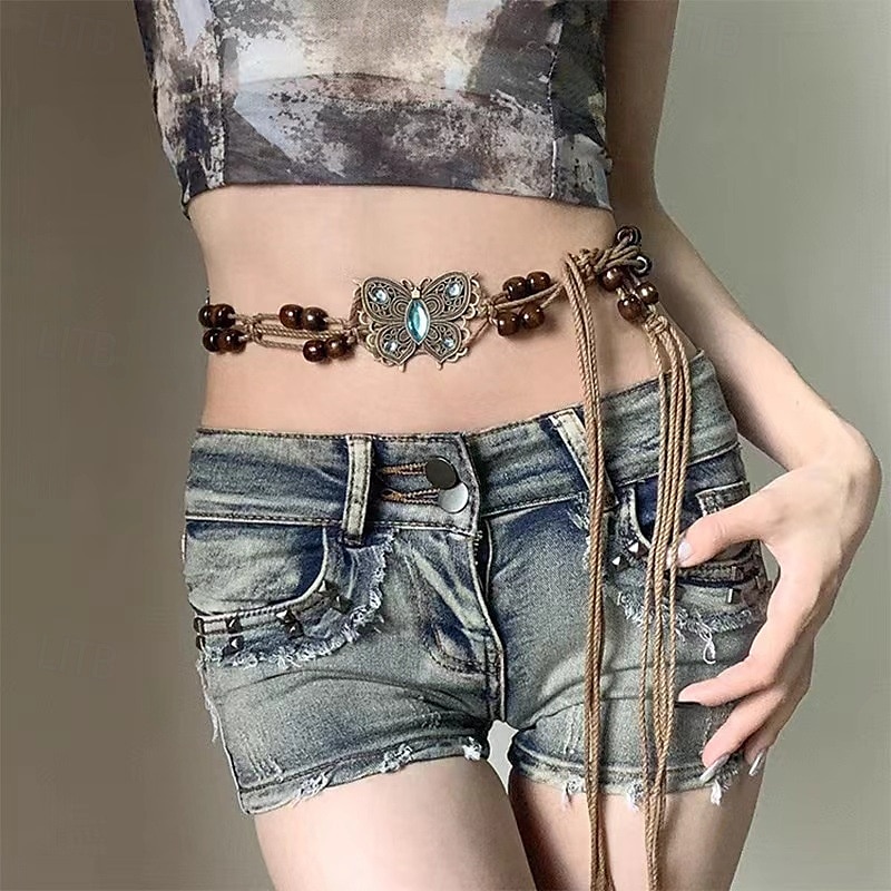 Chaîne Tour de Taille ancien Mode Femmes Bijoux de Corps Pour Quotidien Fête Rétro Alliage Papillon Argent Blanche Jaune 1 Pièce de 2025 ? $15.99 –P1