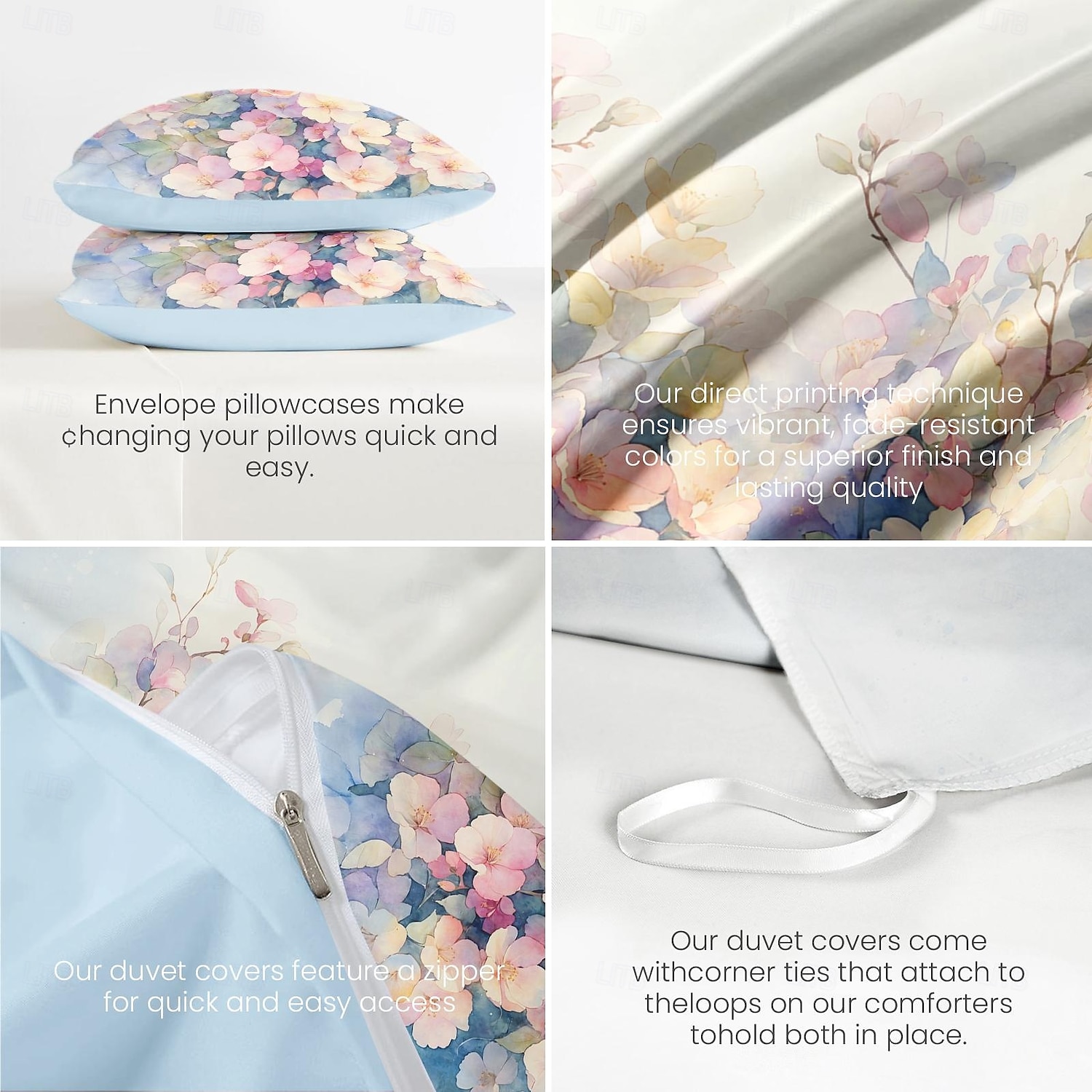 Floral Duvet Cover Set 100% Cotton Soft and Breathable Bedding Featuring Colorful Flowers Lightweight and Durable Quilt Cover Comfortable for All Seasons Easy to Care 2025 - $60.99 –P7
