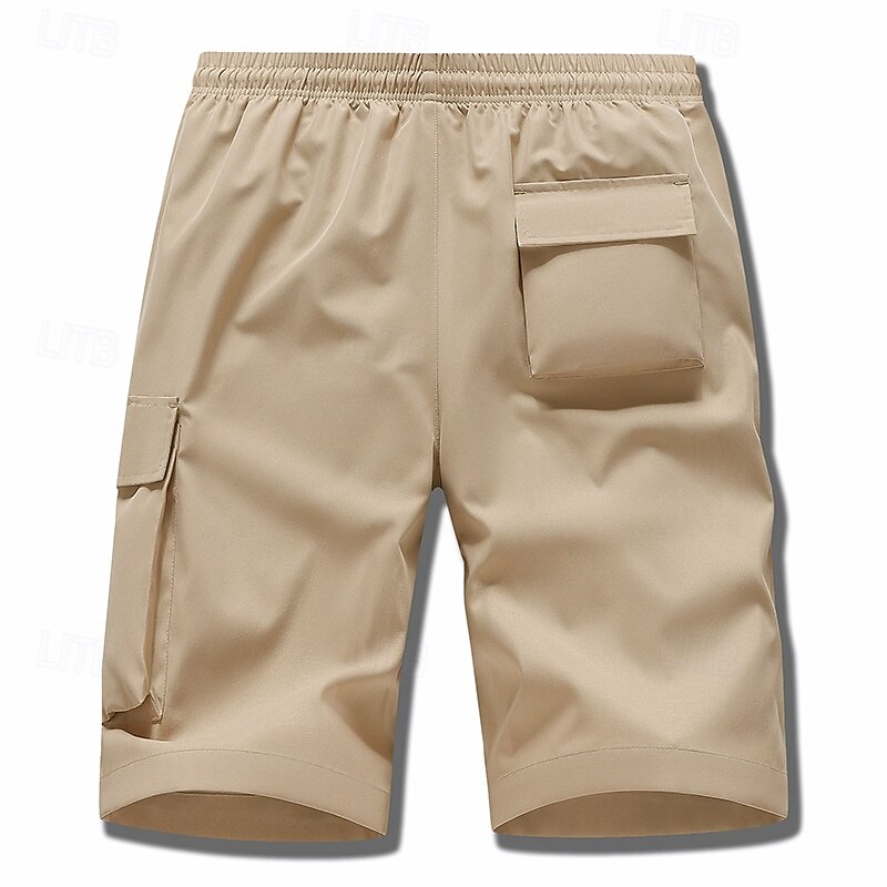 Homens Bermuda Cargo Calção Shorts de verão Com Cordão Cintura elástica Bolso multi Número Conforto Vestível Comprimento do joelho Ao ar livre Esporte Diário Moda Casual Preto Cáqui de 2025 por $15.49 –P3