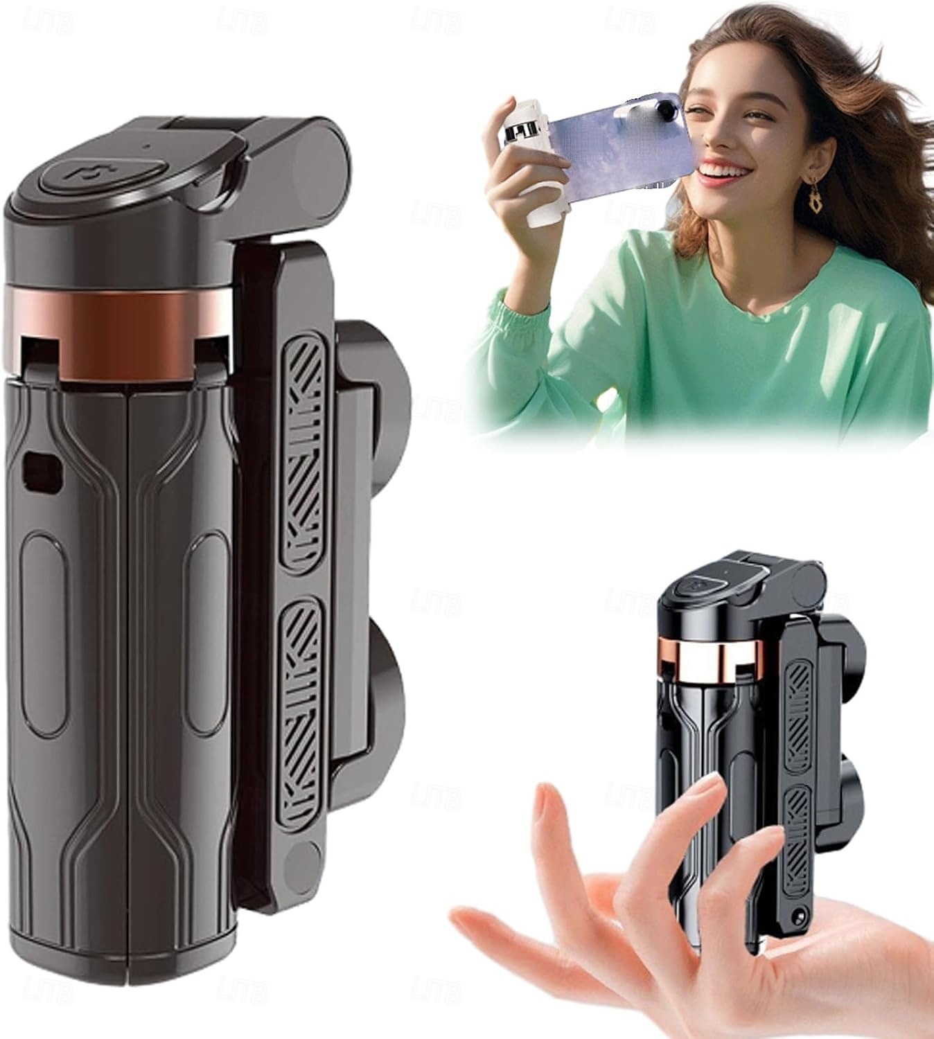 pocketflex mini stativ, 2025 upgrade kapesní flex mini stativ, 360 rotace razunoth jj02, bluetooth 5.2 čipová dálková selfie tyč, vlogy, fotografie 2025 - $15.99 –P1