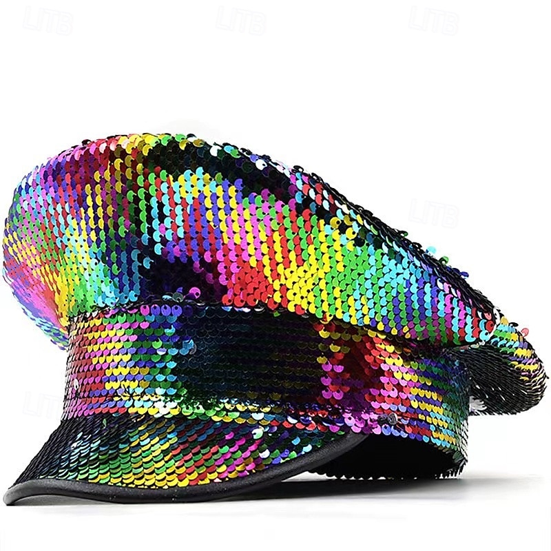 Stolthet Regnbåge Regnbågehatt Militär Paljett Unisex Vuxna Prideparad Pride månad Halloween Karnival Lätt karnevalsdräkt 2025 - $23.99 –P2