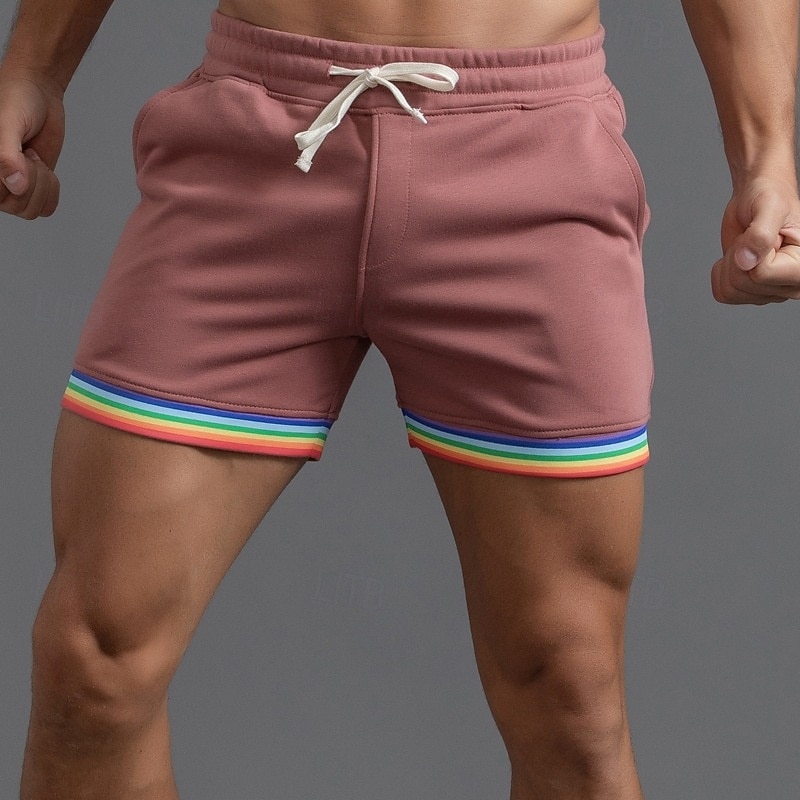 Hombre Pantalones deportivos Pantalones cortos de sudor Pantalón corto Pantalones cortos de verano Correa Bolsillo Cintura elástica Arco iris Comodidad Transpirable Corto Exterior Deportes Clásico 2026 - $32.99 –P9