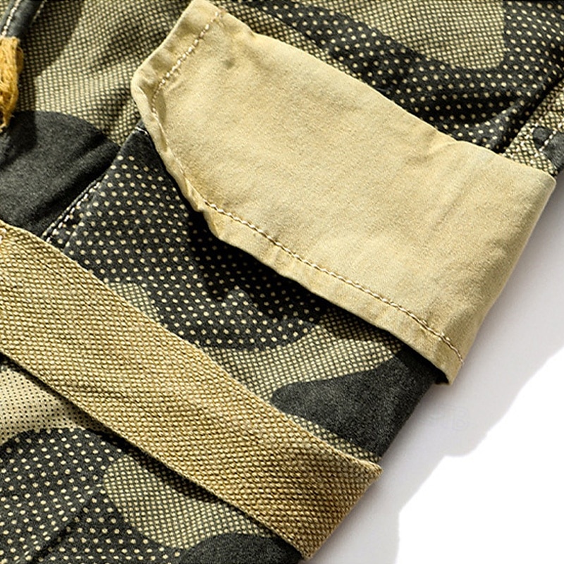 Herren Cargo-Shorts Shorts mit Camouflage-Muster Shorts Sommershorts Kordelzug Elastischer Bund Mehrere Taschen Tarnung Komfort tragbar Knielang Outdoor Sport Täglich Mode Lässig Tarnung Khaki 2025 - $34.99 –P5
