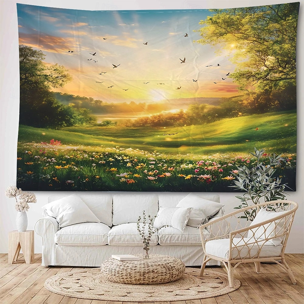Naturlandschaft Wandteppich zum Aufhängen, große Wandteppiche, Wanddekoration, Fotohintergrund, Decke, Vorhang, Zuhause, Schlafzimmer, Wohnzimmer, Dekoration 2026 - $16.99 –P2
