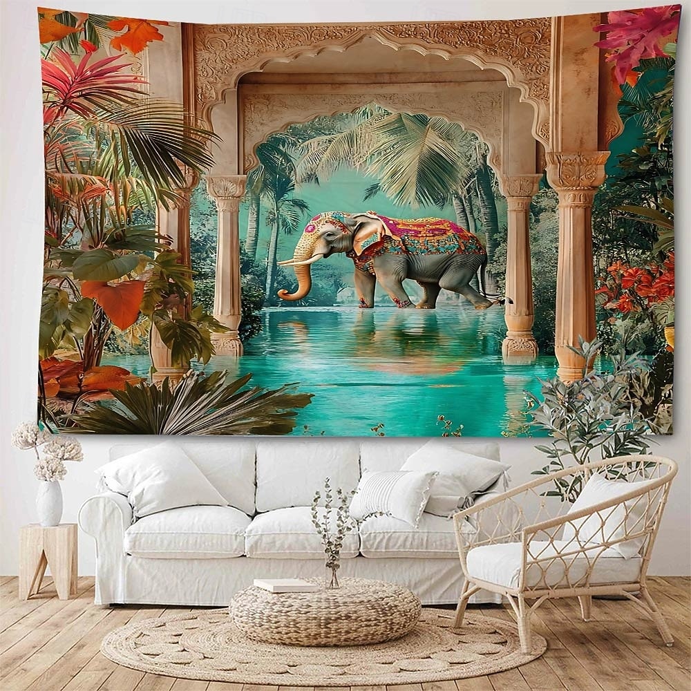 Подвесной гобелен с мандалой и слоном большой гобелен настенное искусство фотозадник одеяло занавеска декорация для дома спальни гостиной 2026 - $14.99 –P3