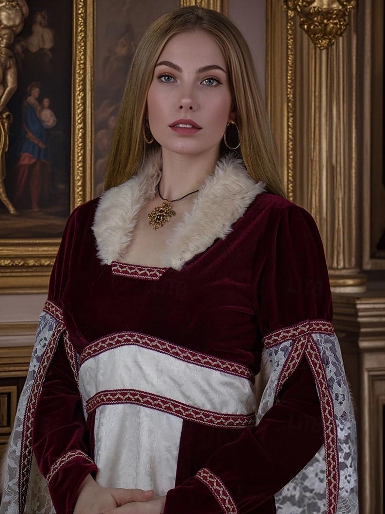 Medieval Renaissance Dress Viking Celtic Knight Women's Viking Royal Halloween Carnival Masquerade Performance LARP Ren Faire Adults' Dress 2025 - $169.99 –P6