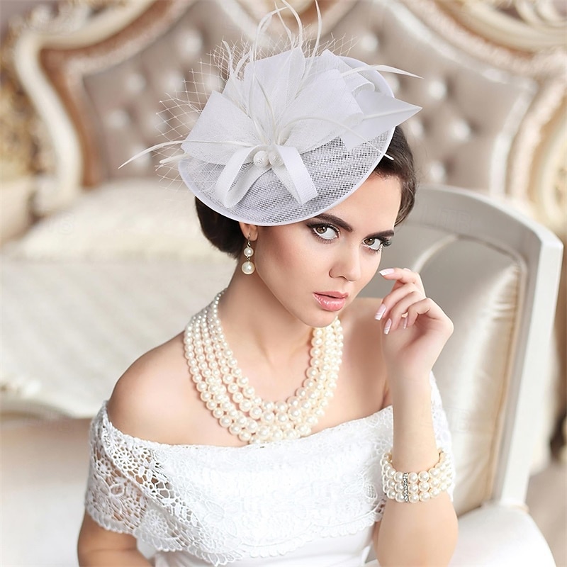 Elegancja Nakrycie głowy Kapelusz Fascynatory Fascynator Dama Strój na bal maskowy Damskie derby Wesele Ascot Dla dorosłych Kapelusz Wiosna i lato 2026 - $56.99 –P2