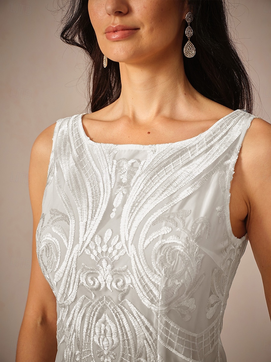 Damen Teelänge Kleid-Set Überwurf Elegant Party Hochzeitsgast Cocktailparty Lässiger Schnitt Halbarm Rundhalsausschnitt Weiß Sommer 2025 - $49.99 –P2