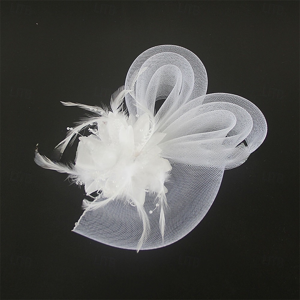 Pălărie Fedora din Tulle cu Pene Pălărie de Nuntă Petrecere de Seară Petrecere Teafă Cursă de Cai Cocktail Vintage Drăguță cu Accesorii cu Pene 2025 - $14.99 –P6