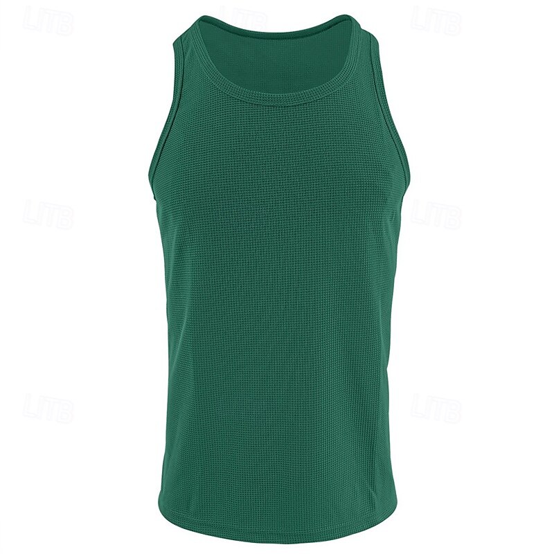 Men's Tank Top Vest Top Undershirt Sleeveless Shirt Sleeveless Crew Neck Summer Plain Fashion Designer Basic Classic Vacation Street Going out Black White Wine Top Tee for Men 2025 - $12.49 –P10