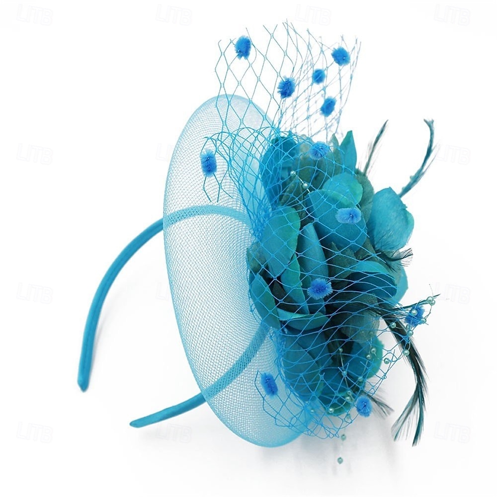 fascinators hatt för kvinnor teparty headpiece bröllop cocktail blomma mesh fjädrar hårklämma 20-tal flapper fascinators 2025 - $33.99 –P4