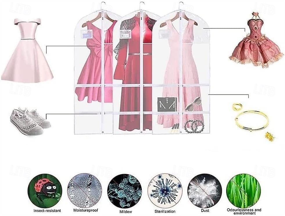 Bolsa para roupas de dança, capa para roupas penduradas em peva espessada com 7 bolsos com zíper, bolsa para terno extra longa, transparente e à prova de poeira para armazenamento em armário ou viagem de 2025 por $8.49 –P3